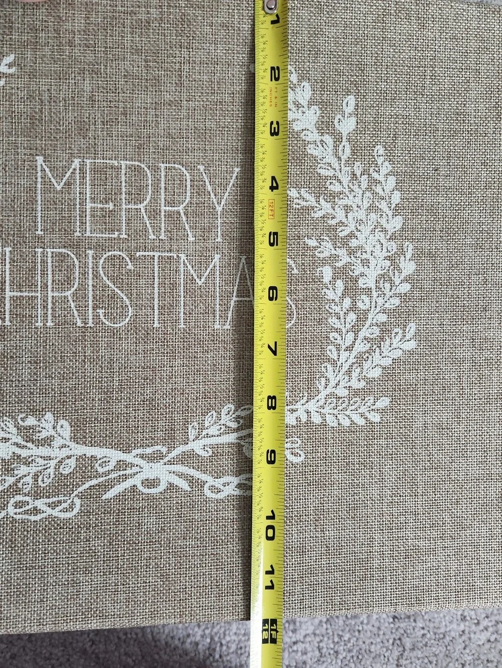 Sheffield Home Neutral Burlap 'Merry Christmas' Wreath Pillow Cover